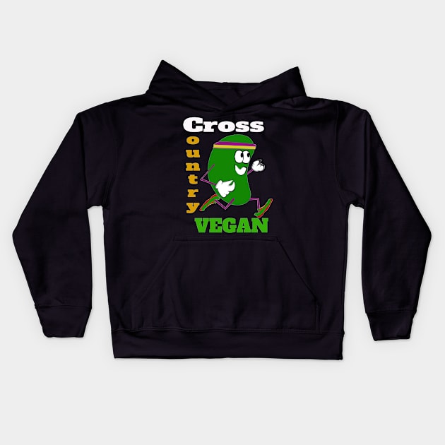 Cross Country Vegan Runner Kids Hoodie by PoetandChef